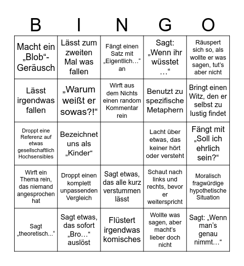 Thommy’s Slightly Concerning Bingo Card