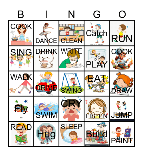 Action verbs! Bingo Card