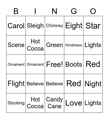 Christmas Bingo Card