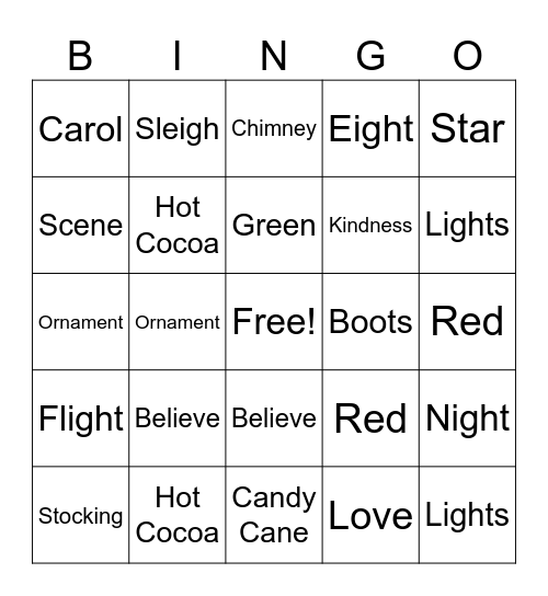 Christmas Bingo Card