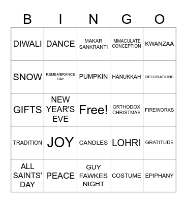 Team HEIGHTS Holiday Bingo Card