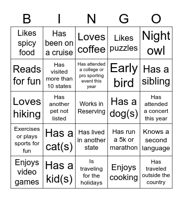 NW Reserving Bingo - Pets and Kids Bingo Card