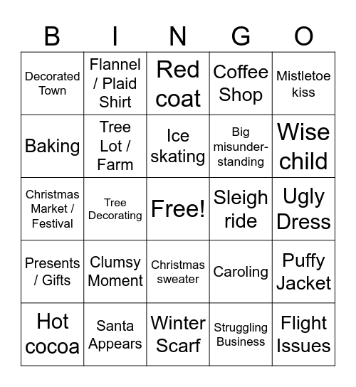 CHRISTMAS MOVIE BINGO Card