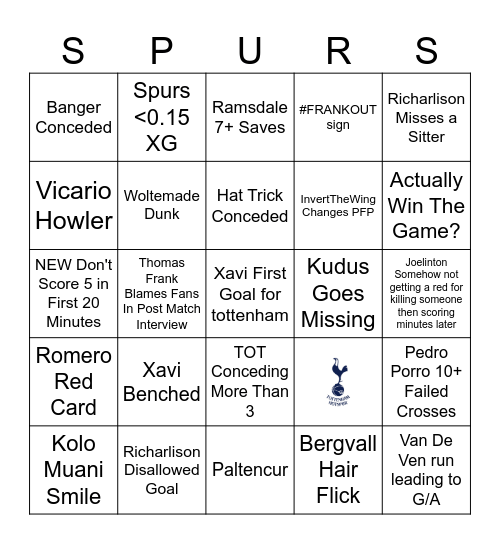 #NEWTOT Bingo Card