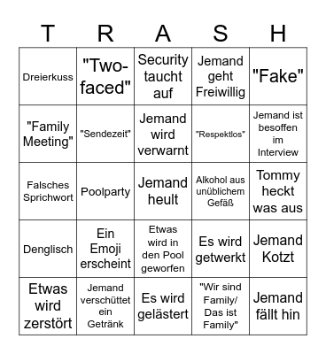 Germany Shore Bingo Card