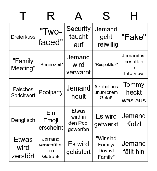 Germany Shore Bingo Card