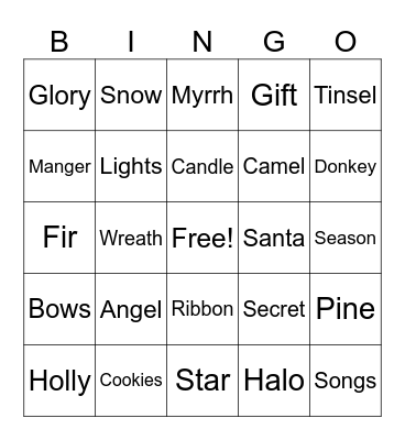 December  Bingo Card