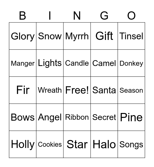 December  Bingo Card