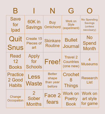 2026 Bingo Card