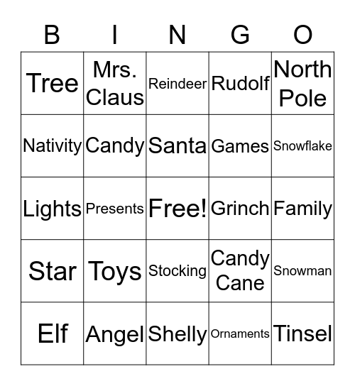Christmas Bingo Card
