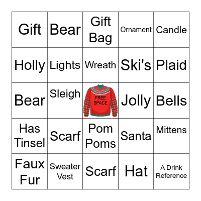 UGLY SWEATER BINGO Card