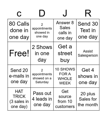 BDC BINGO Card