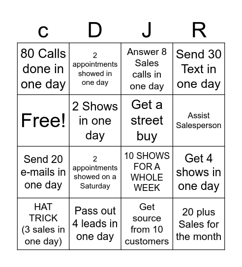 BDC BINGO Card