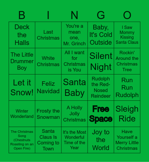 Jingle Mingle Singo Bingo Card