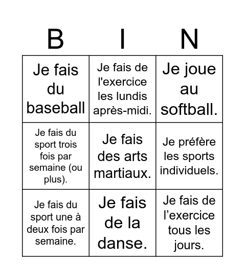 Bingo Card