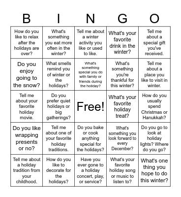 Winter Bingo Card
