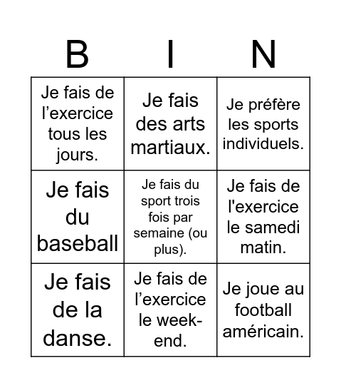 Bingo Card