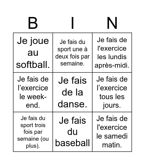 Bingo Card