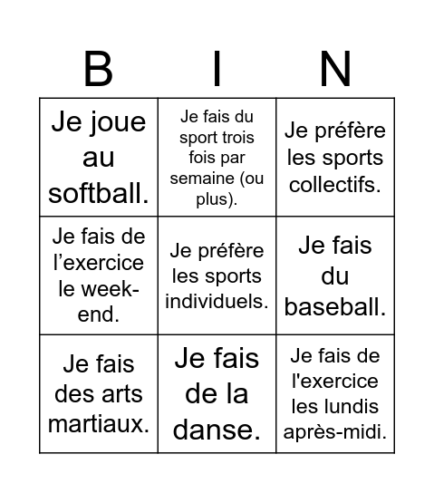 Bingo Card