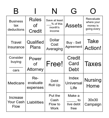 Workshop 2 Bingo Card