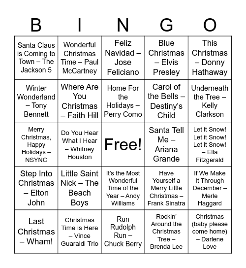 CSS Holiday Bingo Card