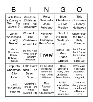 CSS Holiday Bingo Card