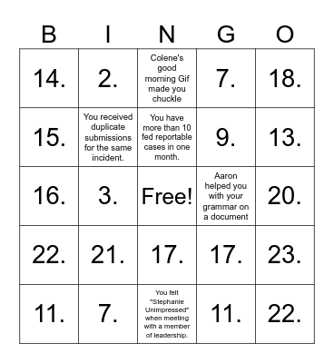 Privacy Bingo Card