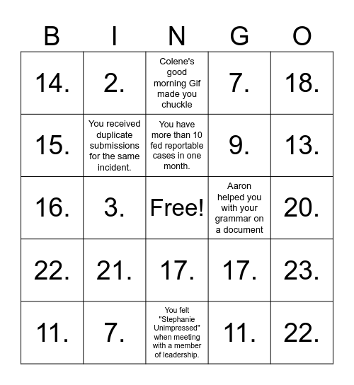 Privacy Bingo Card