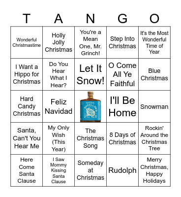 Tango Christmas Bingo Card