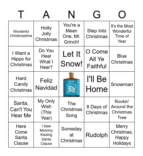 Tango Christmas Bingo Card