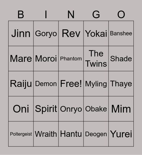 1 Evidence Bingo! Bingo Card