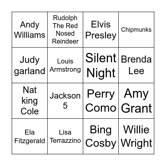 F A SOUP & CAROLS Bingo Card