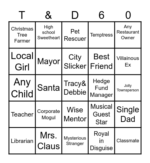 Hallmark Bingo Card