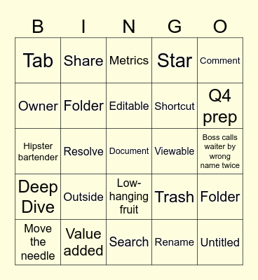 Google Docs Bingo Card