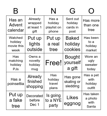 Bingo Bells Bingo Card