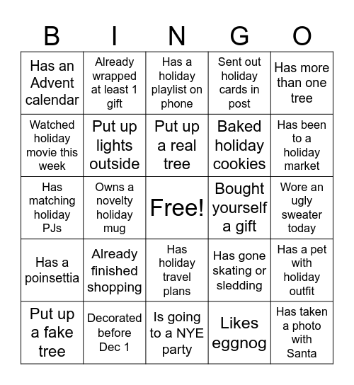 Bingo Bells Bingo Card