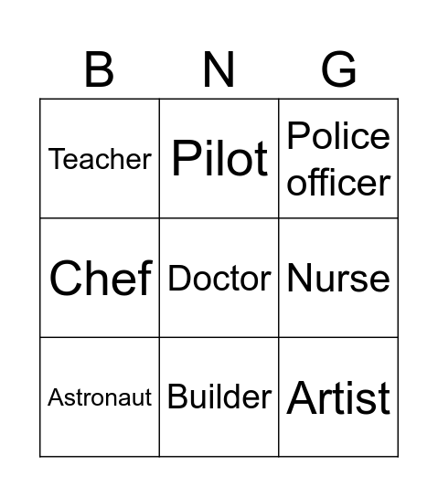I want to be a doctor Bingo Card
