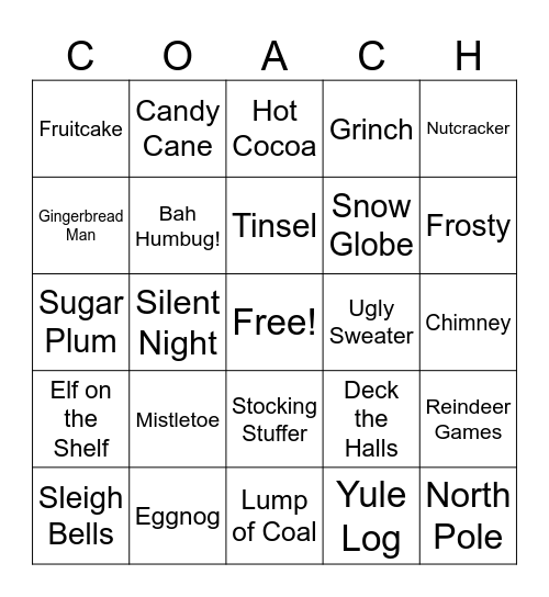 Holiday Bingo Card