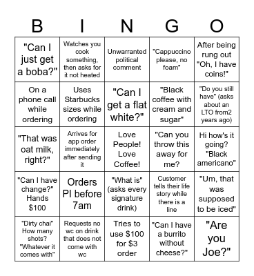 Bing-Joe's Bingo Card