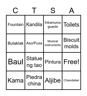 Casa Manila Bingo Card
