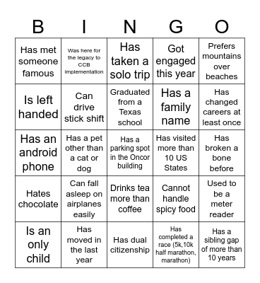 C2m Workshop Kick-off Bingo Card