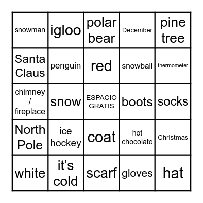 El invierno Bingo Card