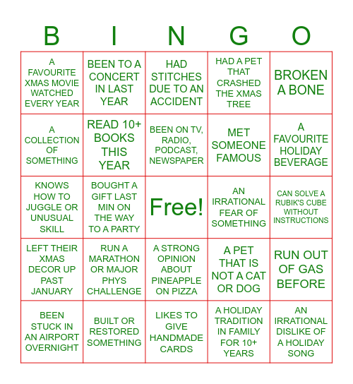 FIND SOMEONE WHO HAS... Bingo Card