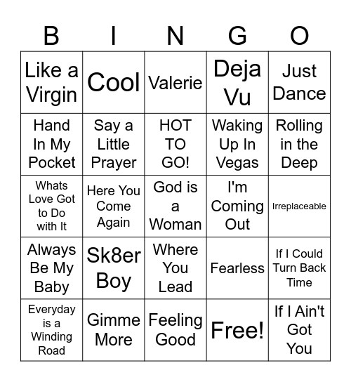 Iconic Women Bingo Card