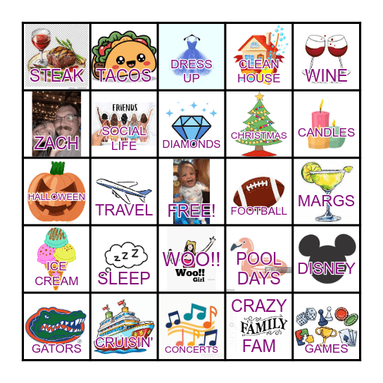 SHELBY'S FAVORITE THINGS Bingo Card