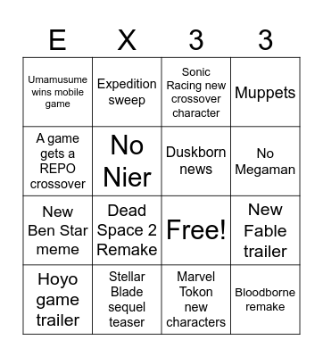 VGA BINGO Card