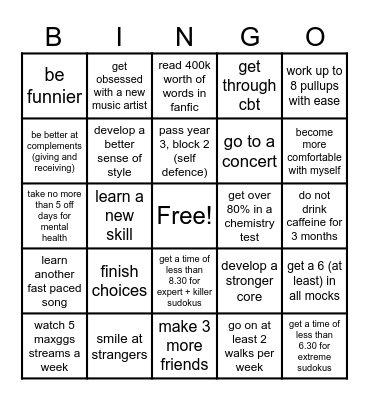 2026 Bingo Card
