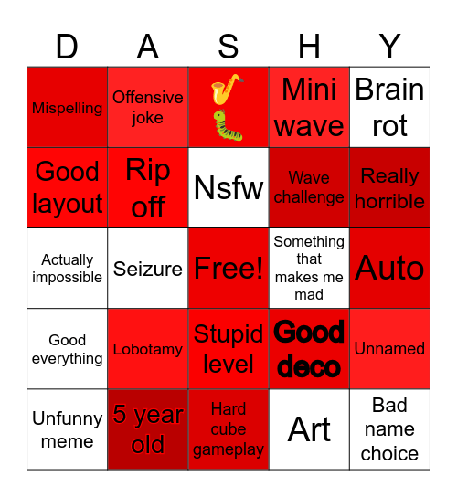Geomommy dash Bingo Card
