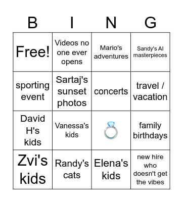 Strike a Pose Bingo Card