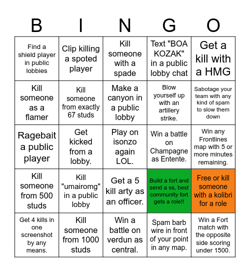 Entrenched Bingo Card